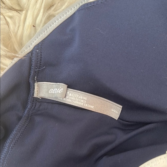 Aerie Timeless Navy Plunge High-Leg Cheeky One-Piece Swimsuit - Picture 3 of 3